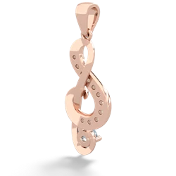 Aquamarine G-Clef Music 14K Rose Gold pendant P5830