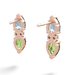 Aquamarine Bowtie Drop 14K Rose Gold earrings E0865
