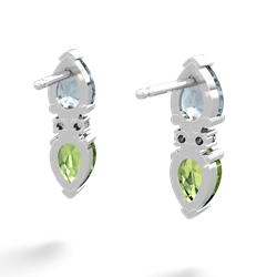 Aquamarine Bowtie Drop 14K White Gold earrings E0865