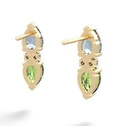 Aquamarine Bowtie Drop 14K Yellow Gold earrings E0865