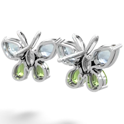 Aquamarine Butterfly 14K White Gold earrings E2215