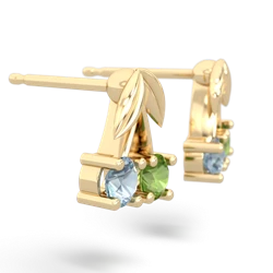 Aquamarine Sweet Cherries 14K Yellow Gold earrings E7001