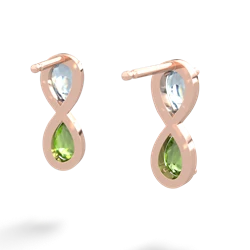 Aquamarine Infinity 14K Rose Gold earrings E5050