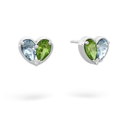 Aquamarine 'Our Heart' 14K White Gold earrings E5072