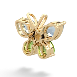 Aquamarine Butterfly 14K Yellow Gold pendant P2215