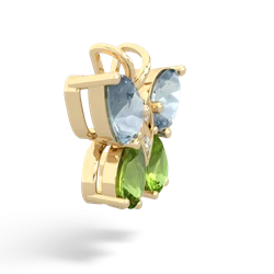 Aquamarine Butterfly 14K Yellow Gold pendant P2215