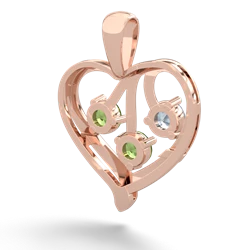 Aquamarine Glowing Heart 14K Rose Gold pendant P2233