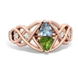 Aquamarine Keepsake Celtic Knot 14K Rose Gold ring R5300