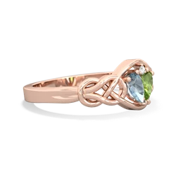 Aquamarine Celtic Love Knot 14K Rose Gold ring R5420