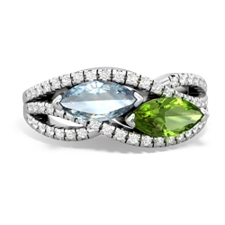 Aquamarine Diamond Rivers 14K White Gold ring R3070