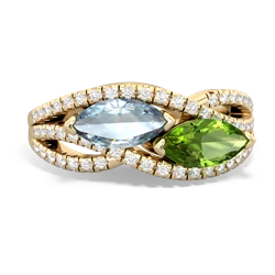 Aquamarine Diamond Rivers 14K Yellow Gold ring R3070