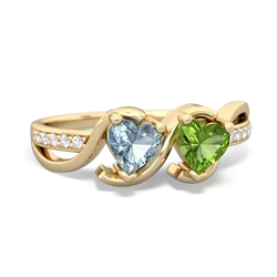 Aquamarine Side By Side 14K Yellow Gold ring R3090
