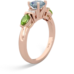 Aquamarine 6Mm Round Eternal Embrace Engagement 14K Rose Gold ring R2005