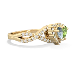 Aquamarine Diamond Twist 'One Heart' 14K Yellow Gold ring R2640HRT