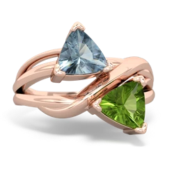 Aquamarine Split Band Swirl 14K Rose Gold ring R2341