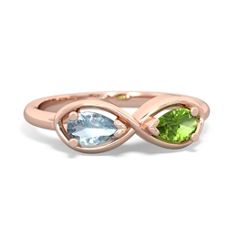 Aquamarine Infinity 14K Rose Gold ring R5050