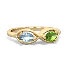 Aquamarine Infinity 14K Yellow Gold ring R5050