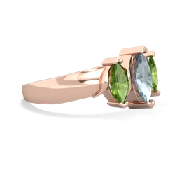 Aquamarine Three Peeks 14K Rose Gold ring R2433