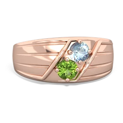 Aquamarine Men's Streamline 14K Rose Gold ring R0460