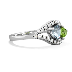 Aquamarine Mother And Child 14K White Gold ring R3010