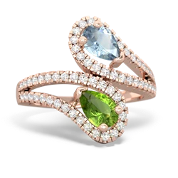 Aquamarine Diamond Dazzler 14K Rose Gold ring R3000