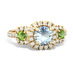 Aquamarine Regal Halo 14K Yellow Gold ring R5350