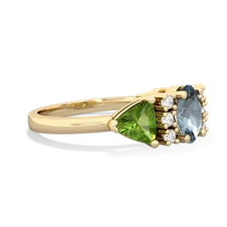 Aquamarine Antique Style Three Stone 14K Yellow Gold ring R2186