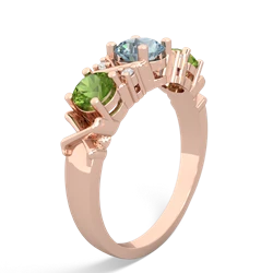 Aquamarine Hugs And Kisses 14K Rose Gold ring R5016