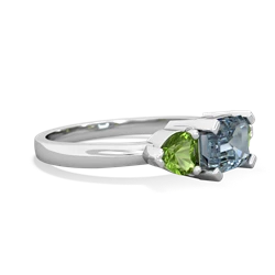 Aquamarine Three Stone 14K White Gold ring R5235