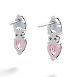 Aquamarine Bowtie Drop 14K White Gold earrings E0865