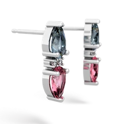 Aquamarine Bowtie Drop 14K White Gold earrings E0865