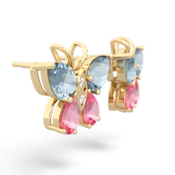 Aquamarine Butterfly 14K Yellow Gold earrings E2215