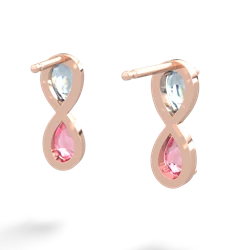 Aquamarine Infinity 14K Rose Gold earrings E5050