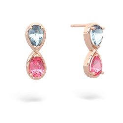 Aquamarine Infinity 14K Rose Gold earrings E5050