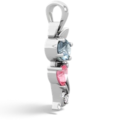 Aquamarine Kitten 14K White Gold pendant P5780