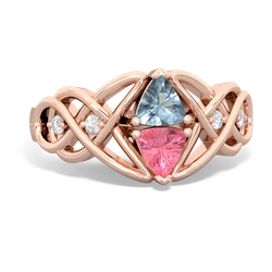 Aquamarine Keepsake Celtic Knot 14K Rose Gold ring R5300