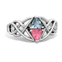 Aquamarine Keepsake Celtic Knot 14K White Gold ring R5300