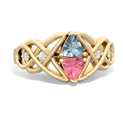 Aquamarine Keepsake Celtic Knot 14K Yellow Gold ring R5300