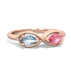 Aquamarine Infinity 14K Rose Gold ring R5050