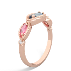 Aquamarine Milgrain Marquise 14K Rose Gold ring R5700