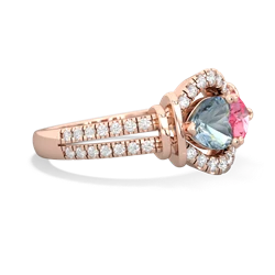 Aquamarine Art-Deco Keepsake 14K Rose Gold ring R5630