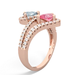 Aquamarine Diamond Dazzler 14K Rose Gold ring R3000