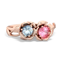 Aquamarine Rose Garden 14K Rose Gold ring R5510