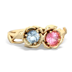 Aquamarine Rose Garden 14K Yellow Gold ring R5510