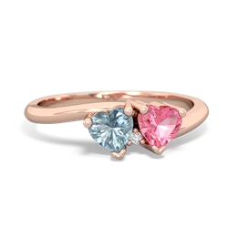 Aquamarine Sweethearts 14K Rose Gold ring R5260