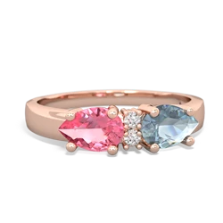 Aquamarine Pear Bowtie 14K Rose Gold ring R0865