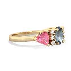 Aquamarine Antique Style Three Stone 14K Yellow Gold ring R2186