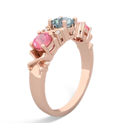 Aquamarine Hugs And Kisses 14K Rose Gold ring R5016