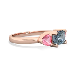 Aquamarine Three Stone 14K Rose Gold ring R5235