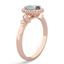 Thumbnail for Aquamarine Antique-Style Halo 14K Rose Gold ring R5720 - hand 1 view